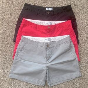 Lot of 3 Women’s Old Navy 5” Chino Shorts Size 8